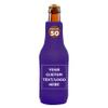 50 Neoprene Zippered Beer Bottle Coolies Pack - Customizable Text, Logo - Sharkskin Rubber Bottom - Purple view 1