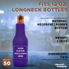 50 Neoprene Zippered Beer Bottle Coolies Pack - Customizable Text, Logo - Sharkskin Rubber Bottom - Purple view 4