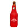10 Neoprene Zippered Beer Bottle Coolies Pack - Customizable Text, Logo - Sharkskin Rubber Bottom - Red view 1