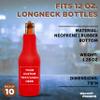 10 Neoprene Zippered Beer Bottle Coolies Pack - Customizable Text, Logo - Sharkskin Rubber Bottom - Red view 4