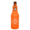 50 Neoprene Zippered Beer Bottle Coolies Pack - Customizable Text, Logo - Sharkskin Rubber Bottom - Neon Orange view 1