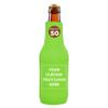 50 Neoprene Zippered Beer Bottle Coolies Pack - Customizable Text, Logo - Sharkskin Rubber Bottom - Lime Green view 1