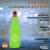 50 Neoprene Zippered Beer Bottle Coolies Pack - Customizable Text, Logo - Sharkskin Rubber Bottom - Lime Green view 4