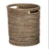 Kouboo La Jolla Round Rattan Umbrella Stand with Water Catch Black-Wash view 1