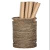 Kouboo La Jolla Round Rattan Umbrella Stand with Water Catch Black-Wash view 4