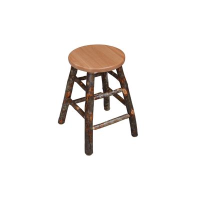 A&L Furniture Amish-Made Hickory Counter-Height Bar Stool, Natural Finish