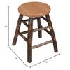 A&L Furniture Amish-Made Hickory Counter-Height Bar Stool, Natural Finish view 2