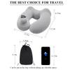 Formva Inflatable Travel Pillow with Hoodie Support The Head, Neck and Chin, Comfortable and Washable Cover, U-Shaped Neck Pillow with Storage Bag for Airplane, Car, Train, Bus and Home Use view 2