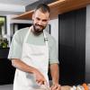 Adjustable Bib Apron 100% Polyester Kitchen Aprons Waterdrop Resistant Aprons with Adjustable Strap, Pockets & Long Ties view 2