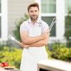 Adjustable Bib Apron 100% Polyester Kitchen Aprons Waterdrop Resistant Aprons with Adjustable Strap, Pockets & Long Ties view 3