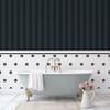 Itsy Bitsy Mini Black and White Hexagon Flower Tile Dollhouse Flooring Wallpaper 1:12 Scale Peel and Stick 12In x 18In Self-Adhesive, SF-O-WAL1597-PS-L view 2