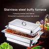 MNSSRN Electric Heating Buffet Stove, 220V Portable Stainless Steel Self-Service Stove with Lid, Electric Heating Buffy Stove, Self-Service Holding Stove Breakfast Hob,1/2 view 3
