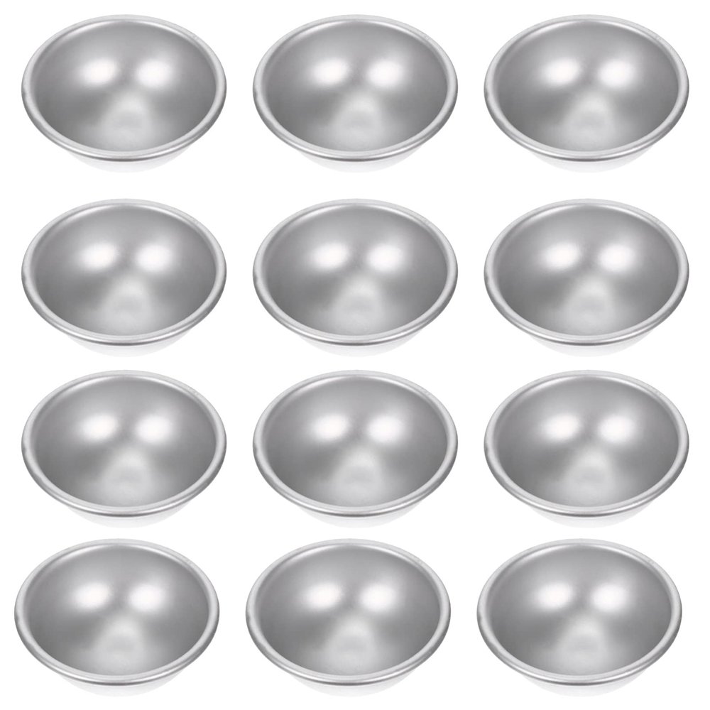 12pcs Aluminium Alloy Semicircular Ball Moulds for DIY Bath Salt