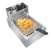 Babilo fryer, fryer with a basket, stainless steel fryer, with filter system, (large frying basket/large handle) for commercial and domestic use (Single fryer) view 2