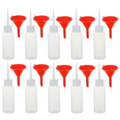 1 Set 10pcs Extruded Narrow Pourer Bottle Liquid Glue Refillable Bottle Squeeze s Glue Squeeze Liquid Dispensing Plastic