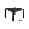 Benjara Rectangular Top Wooden Counter Height Table with Block Legs, Black view 3