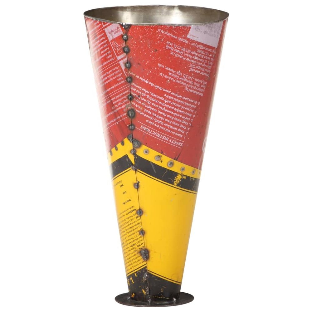 vidaXL Multicolor Umbrella Stand, 11.4"x21.7", Iron from Reclaimed Paint Barrels, Stable and Sturdy, No Assembly Required, Ideal for Umbrellas and Walking Sticks