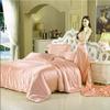 Luxurious Ultra Soft Silk Like Satin 7 Piece Comforter Set - 500 GSM 1 PC Warm Comforter 1 PC Flat Sheet 1 PC 19 Inches DP Fitted Sheet & 4 PillowSham Comfort Bedding Set Peach Oversized King view 3