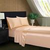 Luxurious Ultra Soft Silk Like Satin 7 Piece Comforter Set - 500 GSM 1 PC Warm Comforter 1 PC Flat Sheet 1 PC 19 Inches DP Fitted Sheet & 4 PillowSham Comfort Bedding Set Peach Oversized King view 4
