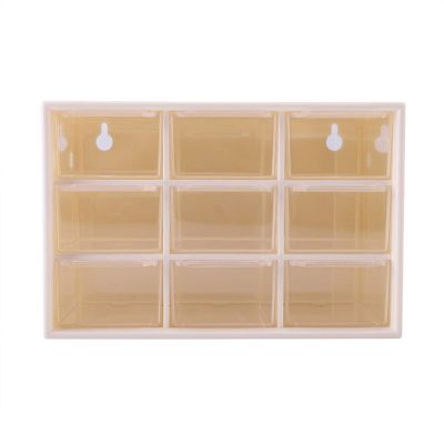 Alvinlite Drawers Storage Cabinet Organiser Multi Portable Plastic Drawers Organizer 9 Lattice Mini Cabinets Drawer for Jewelry Cosmetic Storage Box(white)
