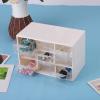 Alvinlite Drawers Storage Cabinet Organiser Multi Portable Plastic Drawers Organizer 9 Lattice Mini Cabinets Drawer for Jewelry Cosmetic Storage Box(white) view 2