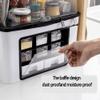 Multi-Functional Kitchen Spice Box, for Spice Storage, Standing Spice Rack with Mobile Phone Holder, Drawer Type, Condiment Jar Set,Blue view 2
