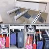 LYLFF Steel Closet Withdrawable Retractable Wall Hanging Hanger Rod, Adjustable Closet Slide Rail, Saving Space, Used for Scarves/Jeans/Trousers/Towels (Size : 450mm) view 3