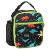 Bagseri Kids Lunch Box for Boys - Insulated Toddler Lunch Bag Fits Bento Box, Reusable Daycare Cooler Tote with Clip Handle, Water-Resistant Lining, Black Dinosaur view 1