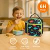 Bagseri Kids Lunch Box for Boys - Insulated Toddler Lunch Bag Fits Bento Box, Reusable Daycare Cooler Tote with Clip Handle, Water-Resistant Lining, Black Dinosaur view 2