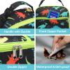Bagseri Kids Lunch Box for Boys - Insulated Toddler Lunch Bag Fits Bento Box, Reusable Daycare Cooler Tote with Clip Handle, Water-Resistant Lining, Black Dinosaur view 4