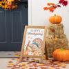 Glitzhome Thanksgiving A-Frame Free Standing Easel Sign, Decorative Slide in Turkey Pumpkin Welcome Sign for Autumn, Rustic Happy Thanksgiving Fall Harvest Hanging Decor for Wall Front Door, 24H view 1