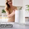 Flexzion Marble Paper Towel Holder 12 inch (White) - Kitchen Countertop Paper Towel Holder Stand Rack with Roll Dispenser Pole and Weighted Marble Base for Tables Home Dining Bathroom Storage view 3