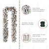 Glitzhome 2PK 9ft Christmas Garlands for Mantle, Prelit Snow Flocked Christmas Garlands with Warm White LED Light and Timer for Christmas Table Wall Fireplace Mantle Holiday Party Decorations view 4