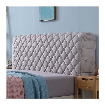 360 All Inclusive Backrest Cover Bed Headboard Cover Protector Slipcover Stretch Bed Headboard Dustproof Bed Head Cover for Bedroom Decor (Color : Light Grey, Size : 2m)