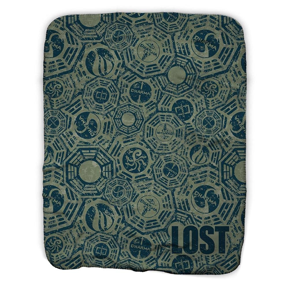 ABC Lost Dharma Initiative Sherpa Blanket - Officially Licensed - 50" x 60"