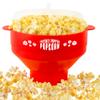 Silicone Microwave Popcorn Popper (Red) Air Popper Popcorn Maker No Oil Required, Collapsible Pop-Corn bowl with Lid, Reusable, BPA-Free, Dishwasher Safe view 1