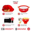 Silicone Microwave Popcorn Popper (Red) Air Popper Popcorn Maker No Oil Required, Collapsible Pop-Corn bowl with Lid, Reusable, BPA-Free, Dishwasher Safe view 3