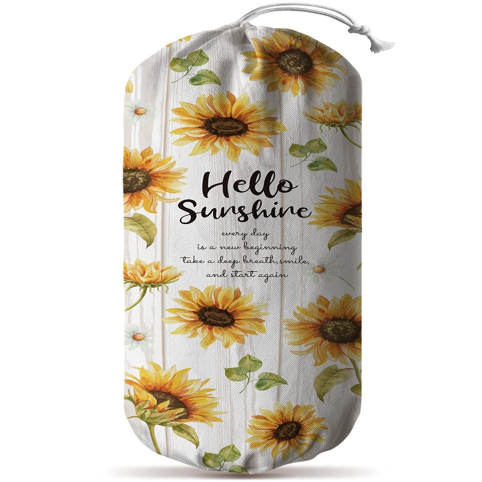 Hglian Sunflower Grocery Bag Holder,Cute Flower Plastic Bag Holder Organizer Storage for Kitchen