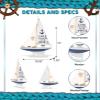 CoTa Global Ocean Blue Sailboat Decor  Handmade Wooden Boat Decor, Cute Beach Style Model Sail Boat Decorations, Nautical Themed Table Top Decor Living Room Centerpiece - 14 Inch view 2