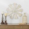 Glitzhome Farmhouse Galvanized Metal Windmill Wall Sculpture Rustic Art Home Decor, 22 Inch, Beige view 1