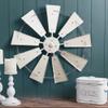 Glitzhome Farmhouse Galvanized Metal Windmill Wall Sculpture Rustic Art Home Decor, 22 Inch, Beige view 2