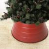 Glitzhome Galvanized Metal Christmas Tree Collar Decorations, 22'' D, Red, Medium (JK46919) view 1