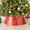 Glitzhome Lighted Diecut Metal Christmas Tree Collar, 26" D, Red view 1