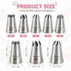 Tumtanm 5 Pack Extra Large Piping Nozzles, 9FT 1B 1C 1E 356# Seamless Stainless Steel Piping Icing Tips for Cupcake view 3
