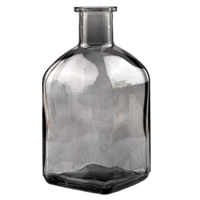 LKXHarleya Colorful Glass Vase Transparent Simple Flower Vases Glass Bottle for Centerpieces Wedding Party Home Decoration, Gray, M