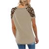 Andongnywell Women's Casual Leopard Print Crew Neck Patchwork Short Sleeve Tops T-Shirts Leopard Print Crew Neck Shirts (Khaki,4X-Large,,,) view 2
