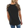 Andongnywell Women's Fashion Leopard Print Crew Neck Short Sleeve Tunic Casual Blouses Relaxed Fit Tops (Black,Large,) view 2