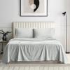 100% Organic Cotton Rich Heavy 1500-TC Percale Weave 4-PCs Sheet Set Fits Mattress 15-18'' Fully Elastic Deep Pocket (Grand King Size) (Stripe, Silver Grey) view 2