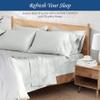 100% Organic Cotton Rich Heavy 1500-TC Percale Weave 4-PCs Sheet Set Fits Mattress 15-18'' Fully Elastic Deep Pocket (Grand King Size) (Stripe, Silver Grey) view 3