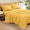 100% Organic Cotton Rich Heavy 1500-TC Percale Weave 4-PCs Sheet Set Fits Mattress 15-18'' Fully Elastic Deep Pocket (Grand King Size) (Solid, Gold) view 1